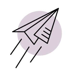 Illustration av pappersflyg, Deliver-fasen