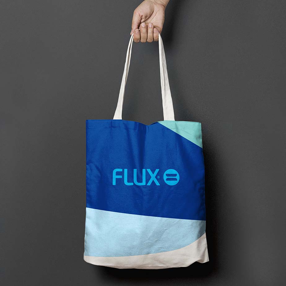 Flux Fluor, tygkasse med logotyp